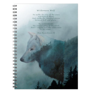 Wilderness Wolf & Öko Gedicht Notizblock