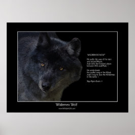 WILDERNESS WOLF Wildlife Supporter Poster avec poè