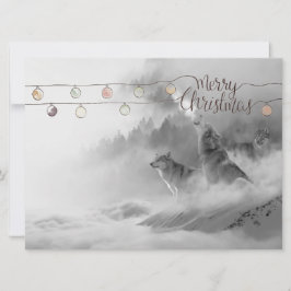 Wilderness Wölfe im Schnee Weihnachtsfest Feiertagskarte