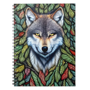 Wilderness Woodland Predator Wolf Notizblock