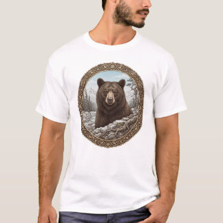 Wildes Bärenporträt Ziermedaillon T-Shirt