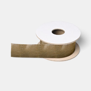 wildes beige braunes Alligatorkrokodilleder Satinband