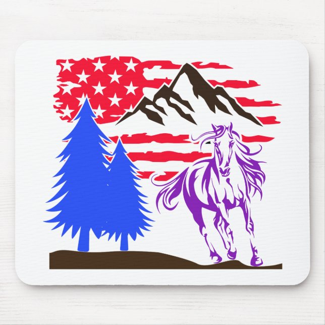 Wildes Bergpferd galoppierend Mousepad (Vorne)
