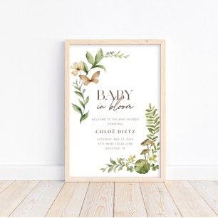 Wildes botanisches Baby in Bloom Rustic Willkommen Poster