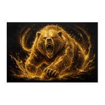 Wildes Brüllen des Goldenen Bären Kunst