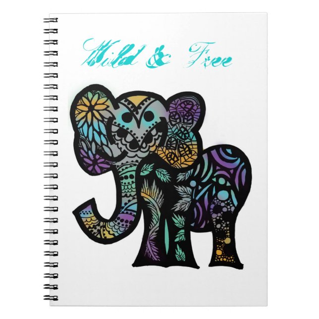 Wildes Elefant-Notizbuch Notizblock (Vorderseite)