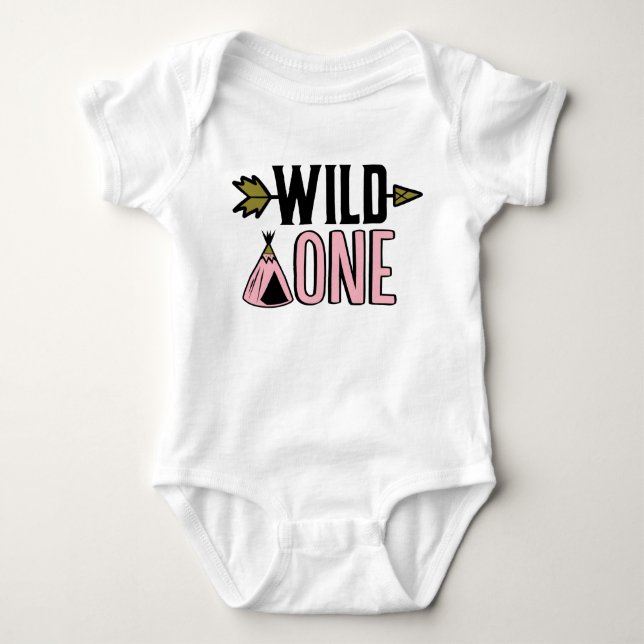 Wildes erstes Geburtstags-Shirt Baby Strampler (Vorderseite)