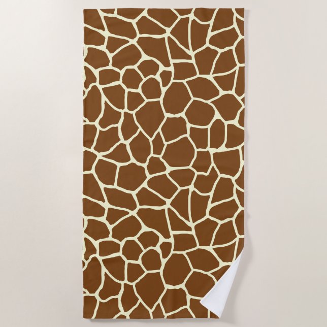 Wildes Giraffen-Muster-Tierdruck Strandtuch (Vorderseite)