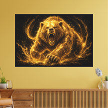 Wildes Goldenes Bärengebrüll Kunst