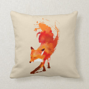 Wildes Herz-Wasser-Farbfox-Kissen Kissen