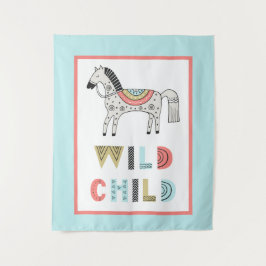Wildes Kind Scandia Horse Kinderzimmer Wandteppich