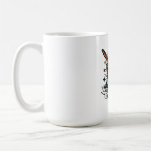 Wildes Kind Wolf Blumenkrone Dolch Tattoo Flash F Kaffeetasse