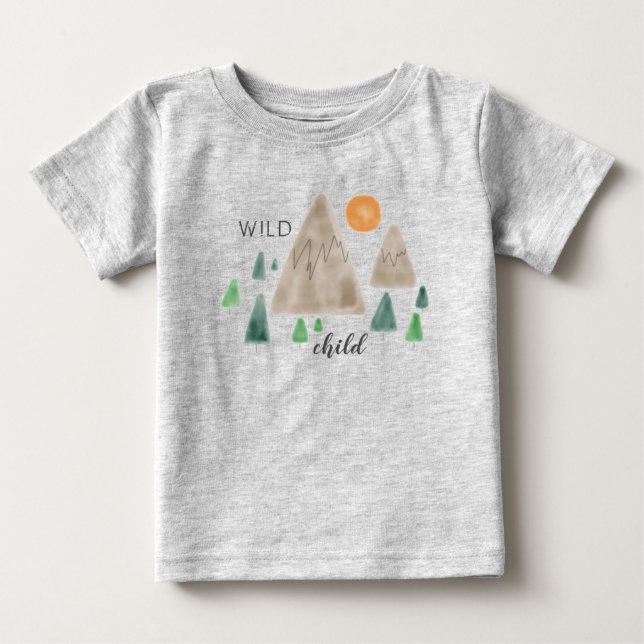 "Wildes Kinder" Berge Baby T-shirt (Vorderseite)