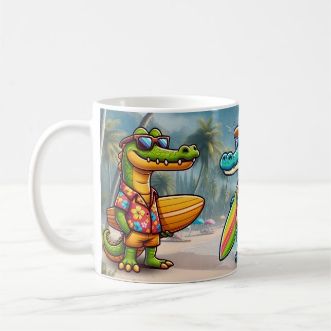 Wildes Krokodil-Abenteuer im Meer Kaffeetasse (Links)