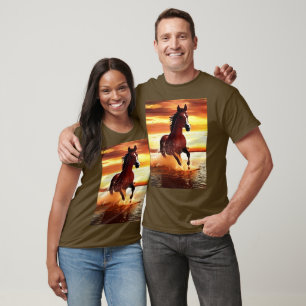 Wildes Pferd durch Surfen galoppieren T-Shirt