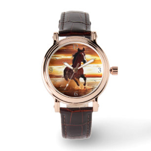 Wildes Pferd Galopp durch das Surf Frauen Armbanduhr
