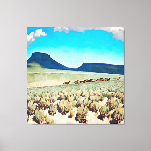 "Wildes Pferd Land" von Maynard Dixon Leinwanddruck (Vorderseite)