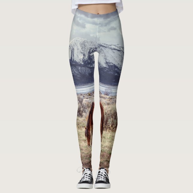 Wildes Pferd: Nevada Winterlandschaft. Leggings (Vorderseite)