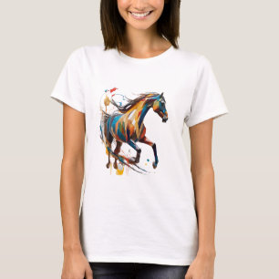 Wildes Pferd T Shirt Farbenfrohe Geist Pferd T Shi