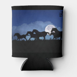 Wildes Pferd und Mond Gemütlicher Cup Dosenkühler