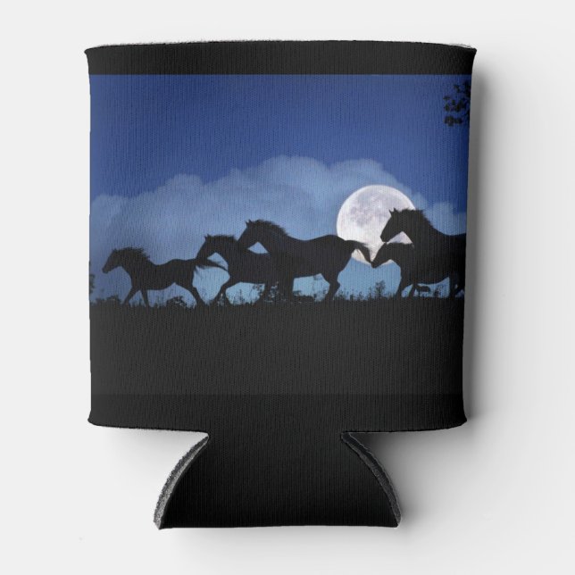 Wildes Pferd und Mond Gemütlicher Cup Dosenkühler (Vorderseite)