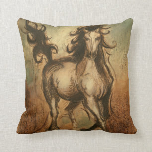 Wildes Pferd und warme Farben Kissen