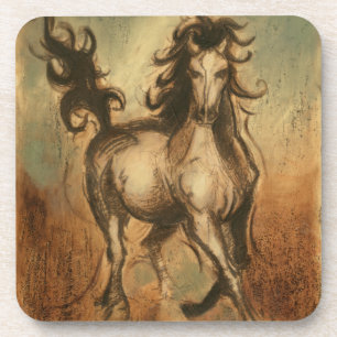 Wildes Pferd und warme Farben Untersetzer