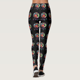 WILDES PFERDEtraum-FÄNGER-REGENBOGEN FÄRBT FEDERN Leggings
