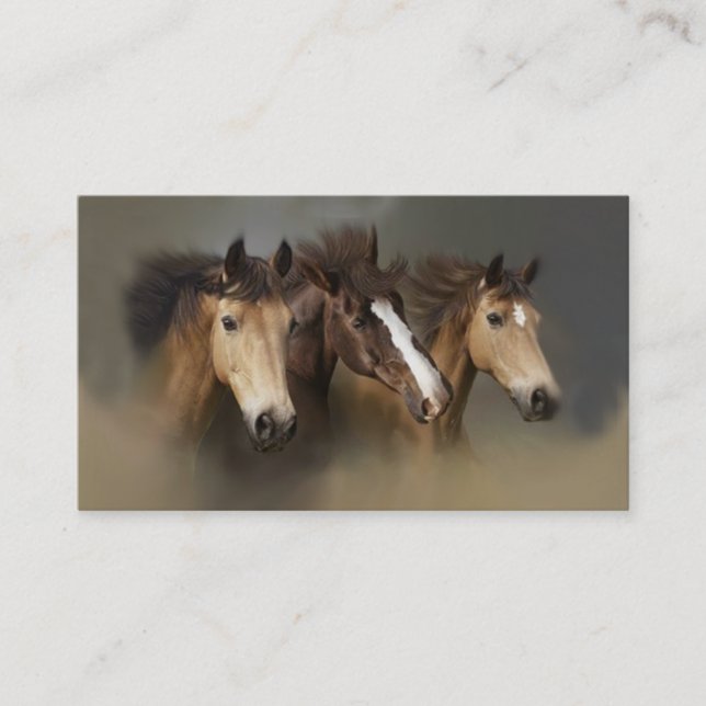 Wildes Pferdetrio-Visitenkarte Visitenkarte (Vorderseite)