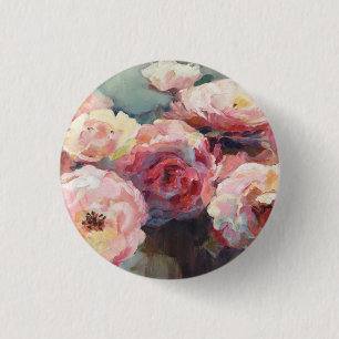 Wildes Rosa-Rosen Button