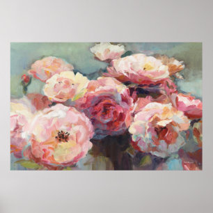 Wildes Rosa-Rosen Poster