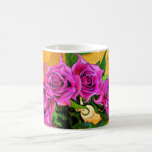 Wildes Rosen-Weiß 11 Unze-Klassiker-Tasse Kaffeetasse