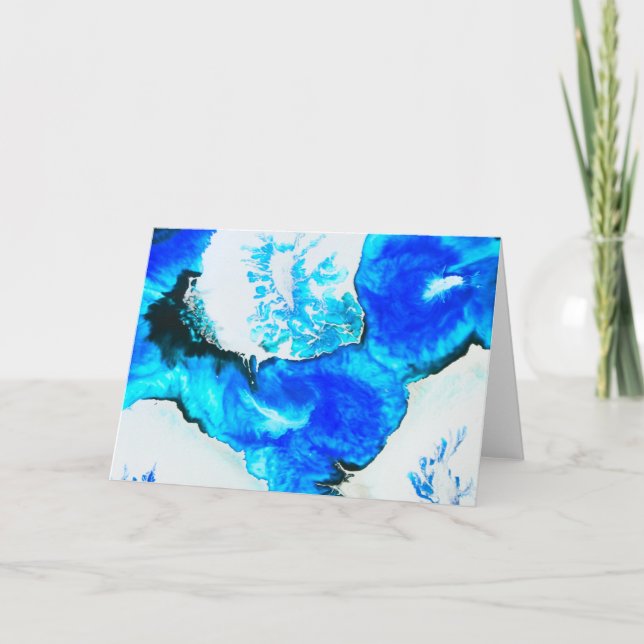 Wildes Silber und blaue abstrakte Karte (Vorderseite)