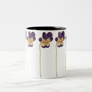 Wildes Stiefmütterchen handgezeichnet Zweifarbige Tasse