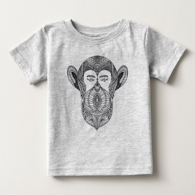 Wildes Tier des Waldgekritzels Baby T-shirt (Vorderseite)
