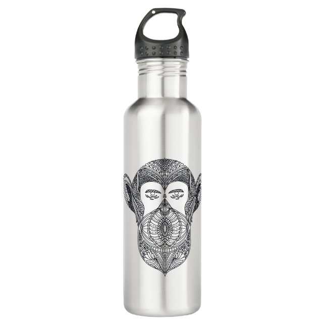 Wildes Tier des Waldgekritzels Trinkflasche (Vorderseite)