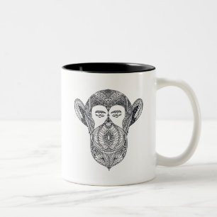 Wildes Tier des Waldgekritzels Zweifarbige Tasse