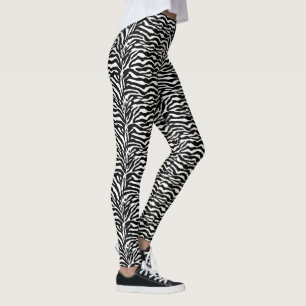 Wildes Tier-Druck, Zebra in Schwarzweiss Leggings