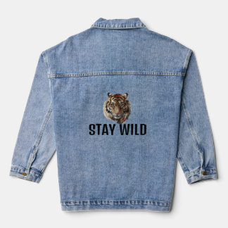 "Wildes Tiger-Geist-T-Shirt Bleibe" Jeansjacke