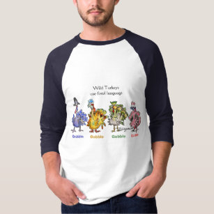 Wildes Truthahn-Gebrauchs-Geflügel-Spracht-shirt T-Shirt