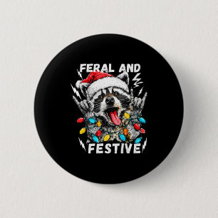 Wildes und festliches lustiges Weihnachts-Rocker-W Button