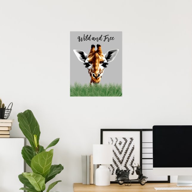 Wildes und kostenloses Giraffenposter Poster (Heimbüro)