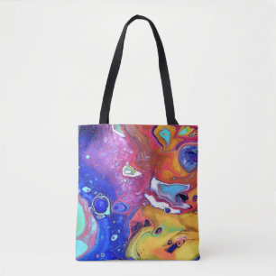 Wildes und verrücktes Acryl gießen alle über Tasche