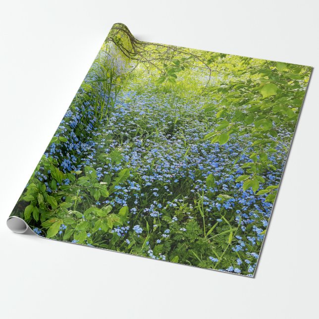 Wildes Vergissmeinnicht-Blumen-Foto Geschenkpapier (Ungerollt)