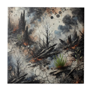 Wildfire Aftermathe Artistic Keramik Tile Fliese