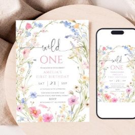Wildflower 1st Birthday Invitation Template, Edita Einladung