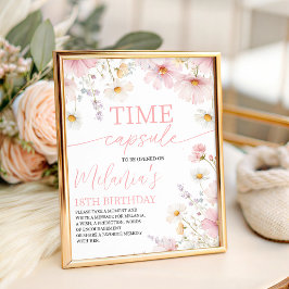 Wildflower 1st Birthday Time Capsule Sign Sockelschild