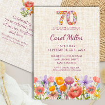 Wildflower 70th Birthday Party - Floral Number
