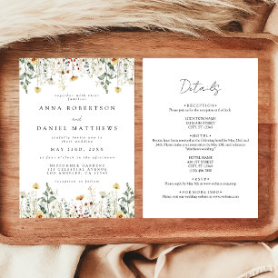 Wildflower Alles-in-einem-Hochzeit Einladung