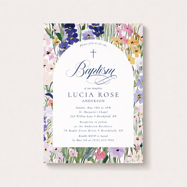 Wildflower Arch Baptism Invitation (Créateur téléchargé)